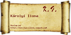 Károlyi Ilona névjegykártya